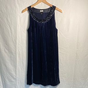 H&M dark blue velvet mini-dress / tunic/ maternity- size 10 2009 Modern Classic
